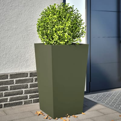 vidaXL - Plantenbakken - 2 - st - 45x45x75 - cm - staal - olijfgroen