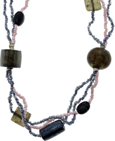 Behave Lange kralenketting roze met grijs 120 cm - Nikkelvrij, Geschenkverpakking