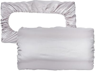 Solidchoice - Dailygoody - Grijze satijnen kussenslopen - Verkoelende kussenslopen met elastische band - 46 x 70 cm - Haarbescherming - Luxe uitstraling - Geschikt ..