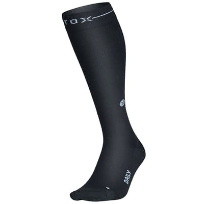 STOX Energy Socks Merino Everyday Sokken Heren - Compressiekousen - Zwart - Merino Wol Compressie Sokken - Naadloos - Steunkousen - Maat: 43-47