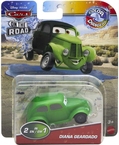 Disney Cars auto Diana Geardado Cars movie On The Road voertuig Color Changers - afmeting 8 cm schaal 1:55