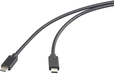 Renkforce RF-5501102 USB-C-kabel USB 3.2 Gen2x2 USB-C stekker, USB-C stekker 1.00 m Zwart TPE-mantel