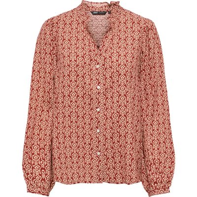 Only Blouse Onlraya L/s Shirt Wvn 15370803 Burnt Henna/maya Boho Dames Maat - XS