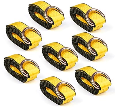 2" x 8' Lasso Strap with D Ring - Heavy Duty Tie Down for Wheel Lift, Trailer and Tow Truck - 8-Pack