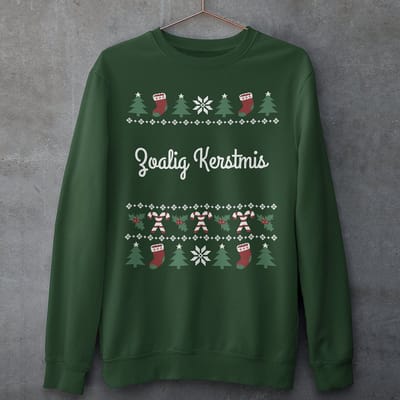 Groningen Kersttrui Groen Zoalig Kerstmis Candy Cane - Maat XS - Uniseks Fit - Kerstkleding Voor Dames & Heren