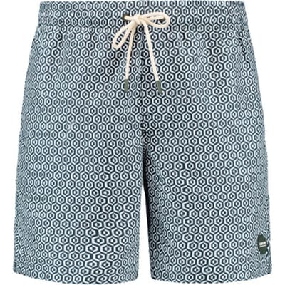 Shiwi Heren zwemshort mike 7" doolhof print groen/wit