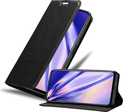 Cadorabo Hoesje geschikt voor Huawei NOVA 7 SE in ZWARTE NACHT - Beschermhoes met magnetische sluiting, standfunctie en kaartvakje Book Case Cover Etui