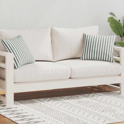 vidaXL - Buitenkussens - 45x45 - cm - gestreept - grijs - 2 - st