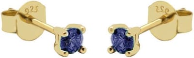 Karma Oorbellen Round Sapphire Blue Zirconia 2 mm Goud