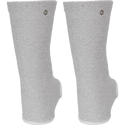 Zilvervezel Geleidende Enkelpad Therapie Enkelbrace Sleeve voor TENS Machine Elektrotherapie (Grijs) white