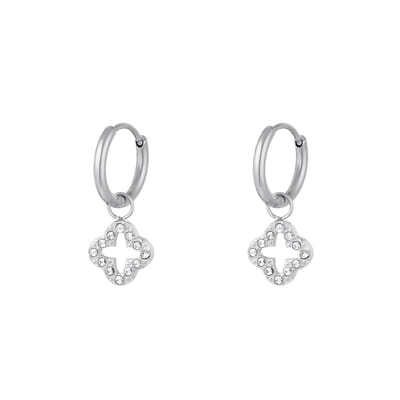 Jewels by Jenty | Yehwang |Oorbellen | klaver met zirkonia steentjes | dames | tieners
