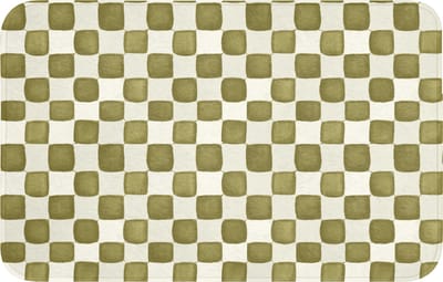 Badmat 80x50 cm - Antislip - Schaak - Patroon - Groen - Badmatten voor badkamer - Badkamermat - Douchemat - Badkamer mat