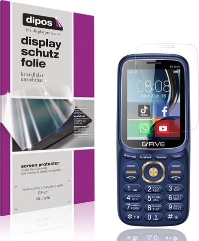 dipos – 4x Beschermfolie geschikt voor GFive 4G Style | Krasbestendige & heldere Screenprotector Ultra-Thin