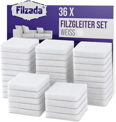 Zelfklevende Viltglijders 36 Stuks - 25x25 mm Vierkant - Professionele Meubelglijders in Wit