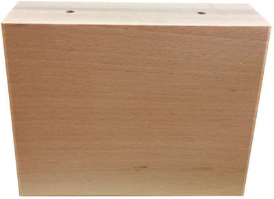 Meubelpoot rechthoek 15 bij 5 cm en hoogte 12 cm van massief hout - Set van 4 stuks