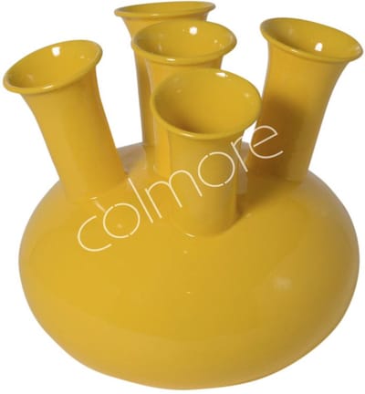 Colmore by Diga vaas tulpenvaas 5 mond zonneschijn geel emaille IR 23x23x23