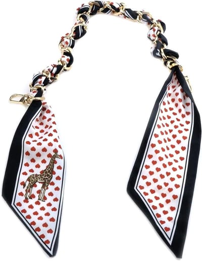 Portemonnee ketting - Tas handvat - Tas decoratie - Zijden sjaal - 75 cm sjaal - Gestreept