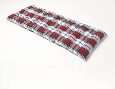 Homescapes Tuinbank Kussen – Geruit ("Macduff") – 2 Zitter Zitkussen – 108x42 cm – Katoen – Wasbaar – Comfortabel & Stijlvol