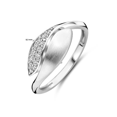 Gerhodineerd Zilver Ring Met Zirkonia Poli/Mat 8,5 Mm 1339823