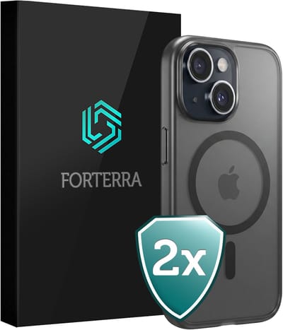 Hoesje 2 Stuks - Geschikt voor Apple iPhone 14 - Magsafe Compatible - Sterk & Shockproof - Shock Proof Case - Back Cover - Telefoon Hoes - Zwart