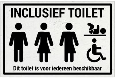 Inclusief toilet bord | Forex Re materiaal | 30 x 20 cm