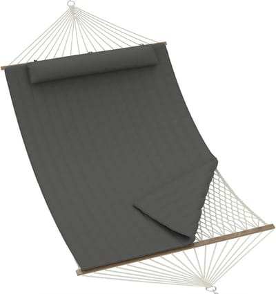2-Persoons Hangmat - Max. 225kg - Voor Tuin, Terras en Camping - Donkergrijs