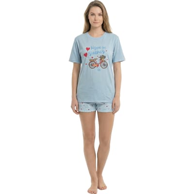 Dames Zomerse Korte Mouwen Katoenen Pyjama's KL40000