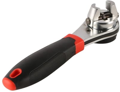 Dailygoods- Handratelsleutel Verstelbaar - Ratel 1/4-7/8 - Gereedschap - Rubber Handvat - 6-22 mm - Schokbestendig - Ratelsleutel