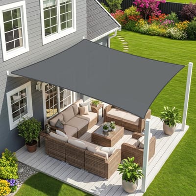 Zonnezeil,Waterdicht Schaduwzeil,Rechthoekig,3.5x5 m-Taupe,Zonwering,Waterafstotend,Premium PES Polyester ANT- UV,voor Buiten Luifel,Tuin,Balkon,Terras