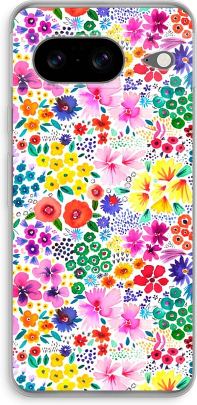 Case Company® - Hoesje geschikt voor Google Pixel 8 hoesje - Little Flowers - Soft Cover Telefoonhoesje - Bescherming aan alle Kanten en Schermrand