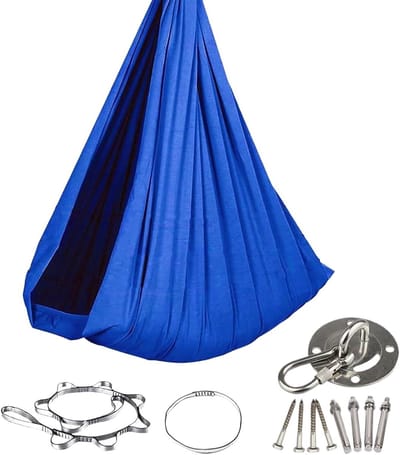 Schommelhangmat Kinderen - Zitje Schommel - Buiten Ontspannen - Stabiele Ondersteuning - 280x100 cm - Saffier
