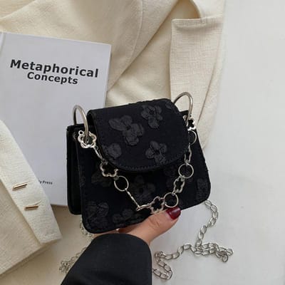 Niche High-end Mini Tas voor Vrouwen met Veelzijdige en Modieuze Ketting Crossbody Tas Koreaanse Stijl Hoofdtelefoon Lippenstift Rode Tas gray