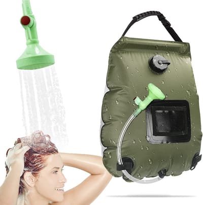 Campingdouche op zonne-energie, 20L buitendouche met warm water Draagbare zak voor verwarming op zonne-energie Tuindouche Zwembaddouche voor kamperen Wandelen