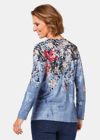 Gedessineerd shirt - lichtblauw / rauchblau / gedess. - Gr. 40 van Goldner Fashion