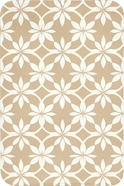 Badmat 60x90 cm - Antislip - Bloemen - Patroon - Beige - Badmatten voor badkamer - Badkamermat - Douchemat - Badkamer mat