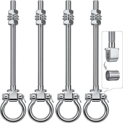 Set van 4 Duurzame RVS Schommelhaken met Lagers voor Hangstoelen en Schommels