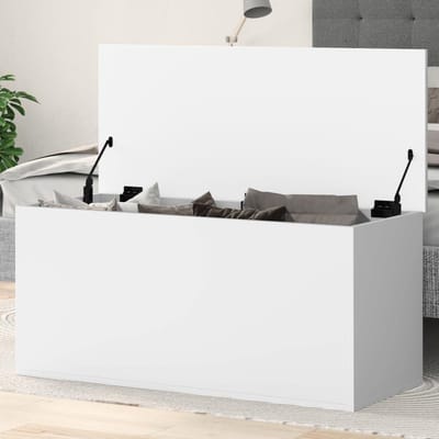 Opbergdoos - Opbergkist Speelgoedkist - Spullen Organiseren - Gashefmechanisme Deksel - 100 x 42 x 46 cm - Wit