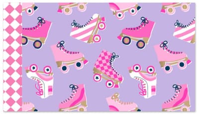 Cadeauzakjes 17x25 cm - Roller Skates Lilac - Check Pink - 10 stuks