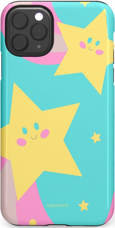 Casetastic Hoesje Geschikt voor Apple iPhone 11 Pro Max - Stijlvolle Beschermende Duo-layer Case - Roze Sterrenlicht