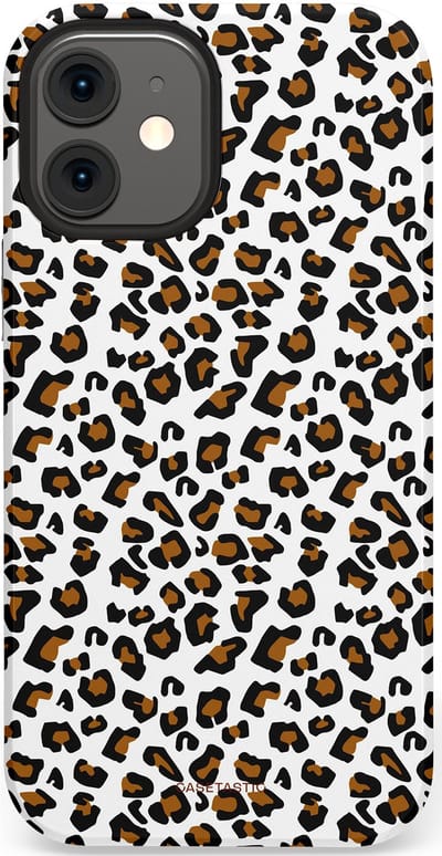 Casetastic Hoesje Geschikt voor Apple iPhone 12 Mini - Stijlvolle Beschermende Duo-layer Case - Panter abstractie