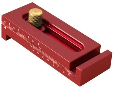 DW4Trading Breedte Meter Voor Pen en Gat Verbindingen Spleetmeter Dieptemeetliniaal - Houtbewerking - Rood