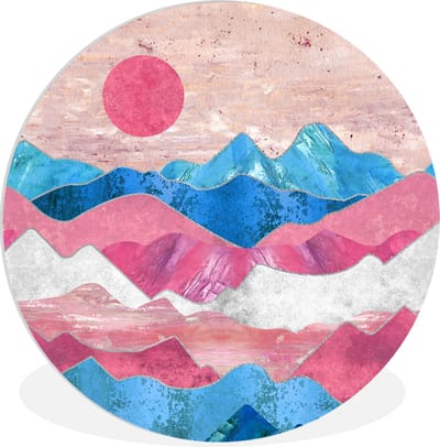 WallCircle® Wandcirkel 150x150 cm - Muurcirkel Transgender - Marmer - Pride - Muurdecoratie woonkamer - Wanddecoratie slaapkamer - Kamer decoratie accessoires - Ronde schilderijen
