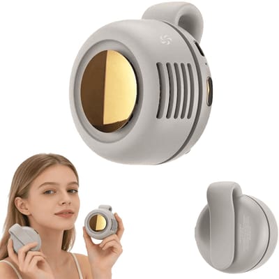 Draagbare, stille mini-ventilator zonder bladen met 3 windsnelheden, 360° verstelbare luchtstroom, clipbevestiging en USB-oplaadfunctie – perfect voor op reis, buitenactiviteiten, enz. – wit.