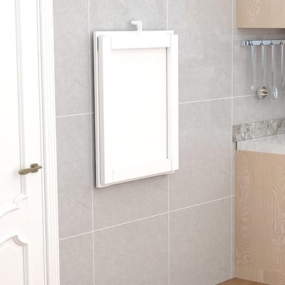 Wandmontage Klaptafel - Opklaptafel Wand - Ruimte Besparen - Met Steunpoten - 90 cm - Wit