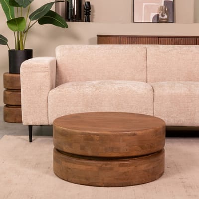 LABEL51 Milly Salontafel - Bruin - Hout - 70 cm - Rond