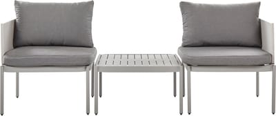 TERRACINA - Loungeset voor 2 - Lichtgrijs - Aluminium