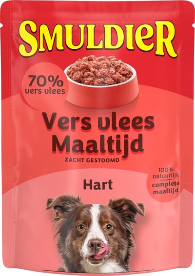 Smuldier Vers vlees Maaltijd Hart 300g | 6 st. | compleet | natvoer | vers vlees | zacht gestoomd