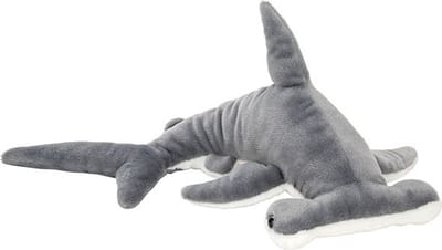 Nature Planet pluche knuffeldier - Hamerhaai - grijs - 54 cm - Haaien - Vissen - Zeedieren