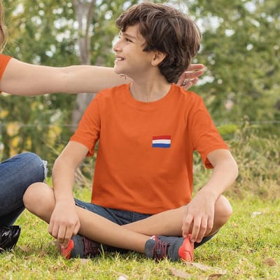 Oranje EK WK & Koningsdag T-Shirt Kind Nederlandse Vlag (1-2 jaar - MAAT 86/92) | Oranje kleding & shirts | Feestkleding