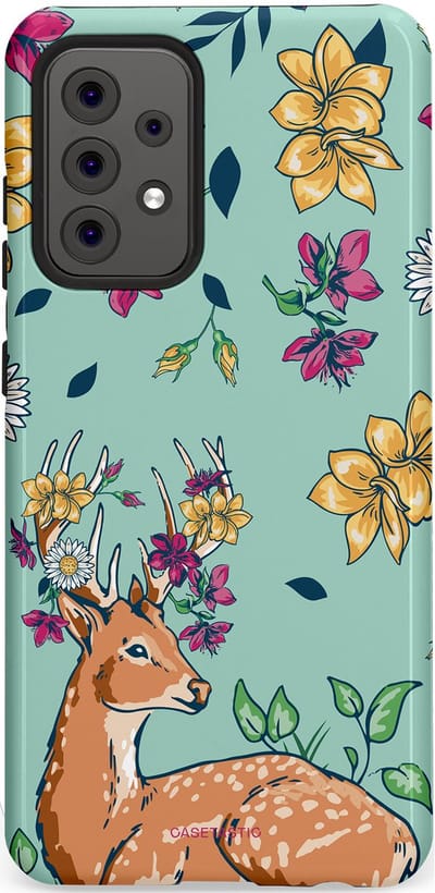 Casetastic Hoesje Geschikt voor Samsung A52 (4G/5G/s) - Stijlvolle Beschermende Duo-layer Case - Bloemenbronst